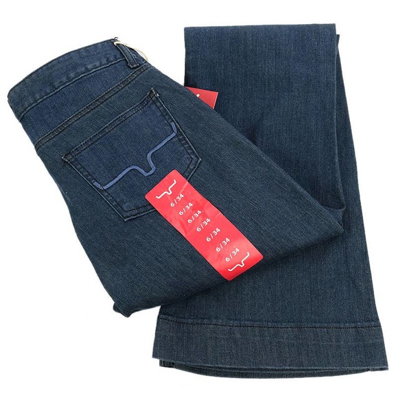Kimes Ranch Jeans Kimes Ranch Womens Lola Blue Mid Rise Wide Flare